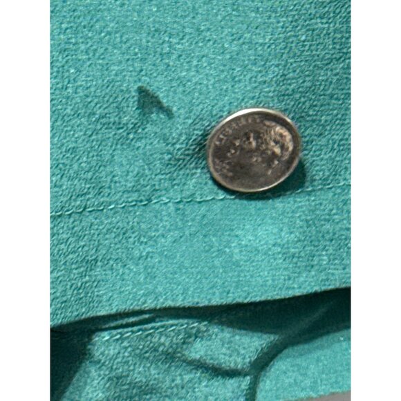 Soft Surroundings Size L Green Button-Down Top W/ Lace & Pintucks 100% Silk - Picture 7 of 8